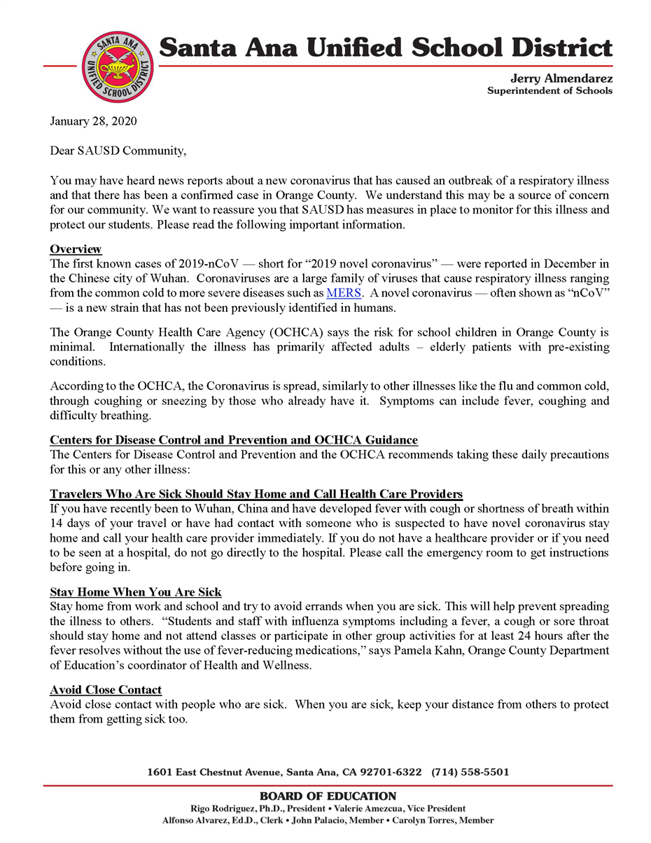 coronavirus letter page 1 